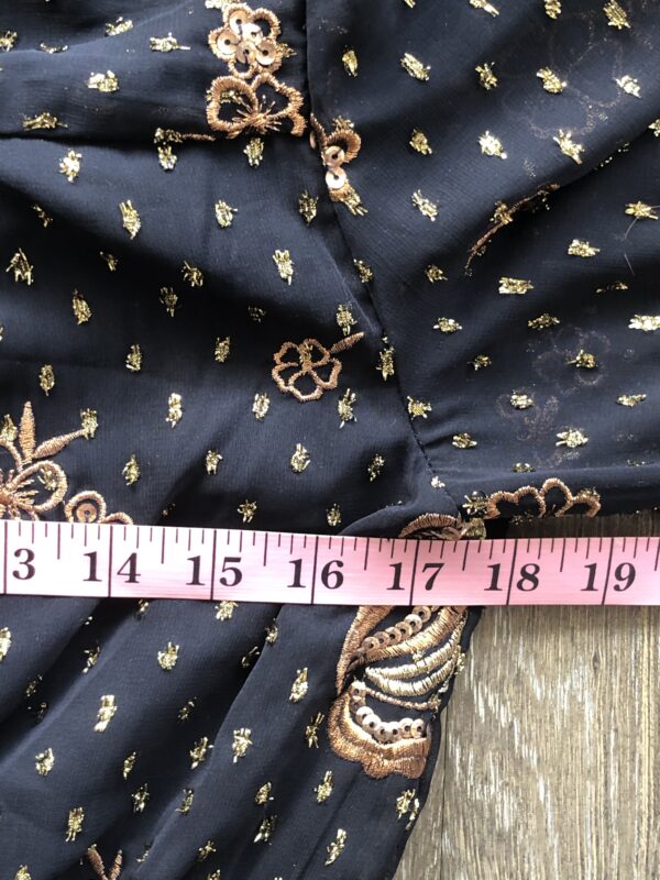 Express Black with Gold Roses & Sequence Size M Dress - Image 5