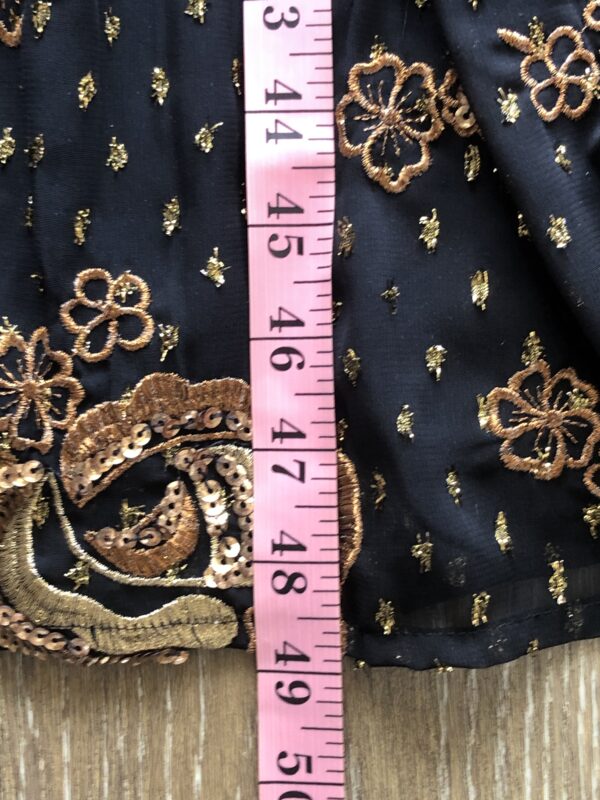 Express Black with Gold Roses & Sequence Size M Dress - Image 4