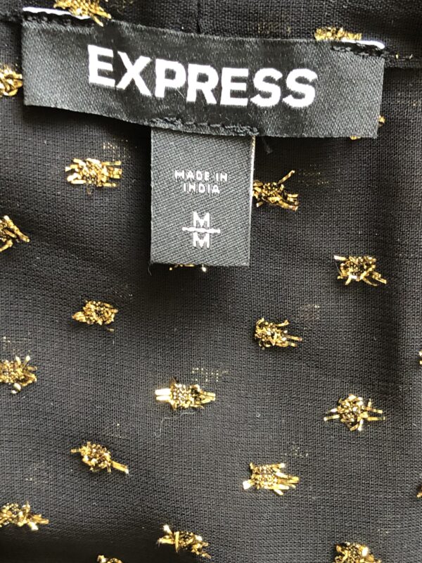 Express Black with Gold Roses & Sequence Size M Dress - Image 7