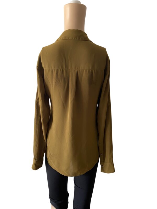 Express Olive Green Portofino Slim XS Blouse - Image 3