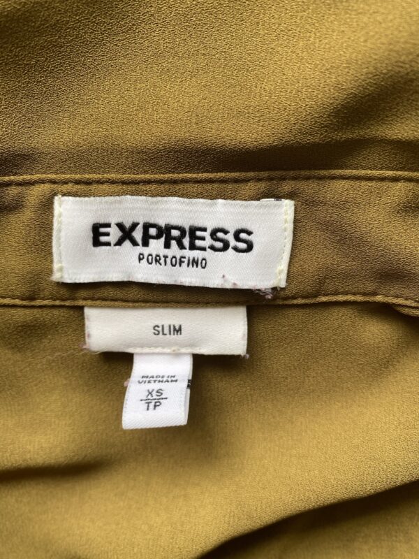 Express Olive Green Portofino Slim XS Blouse - Image 4