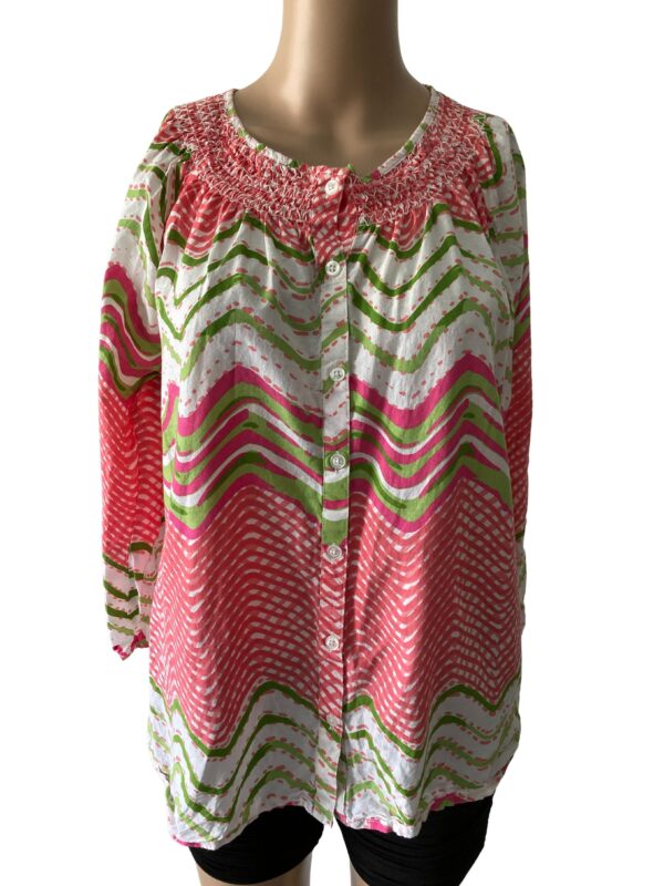 Caribbean Joe Watermelon Colors Tunic M Top