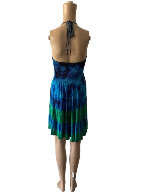 Advanced Apparel Tie Dye Size S Halter Mini Summer Dress - Image 3