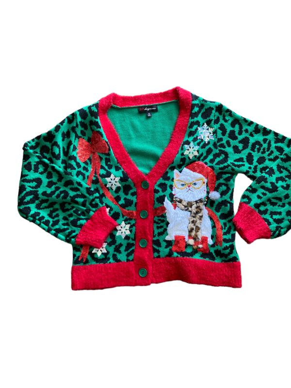 33 Degrees Angry Cat Ugly Christmas Size M Sweater - Image 4