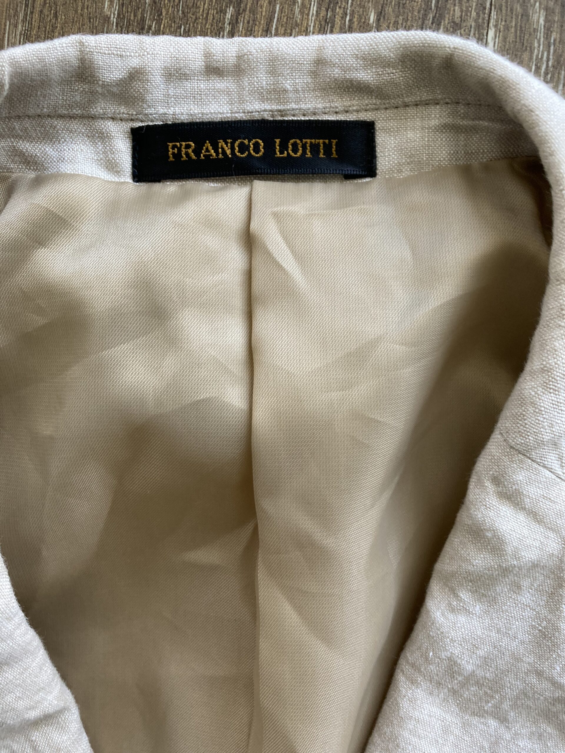 Men's Franko Lotti Neutral Beige Size M-L Linen Blazer - Catherines ...