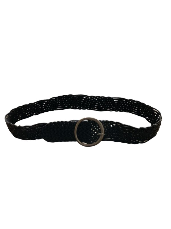 Fossil Black Leather Braided Woven Size M Belt - Image 3