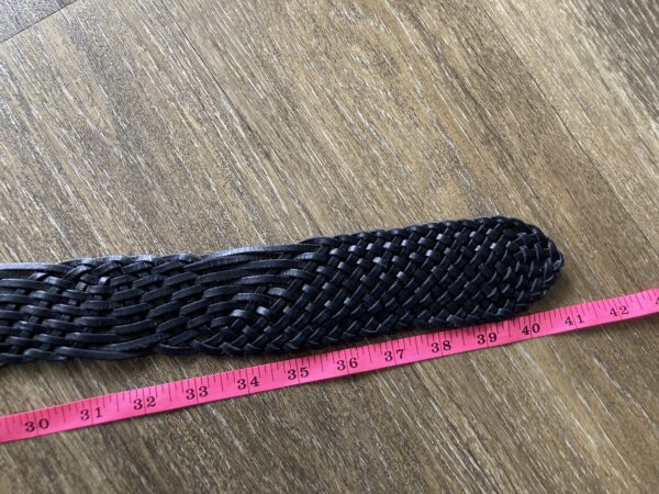 Fossil Black Leather Braided Woven Size M Belt - Image 6