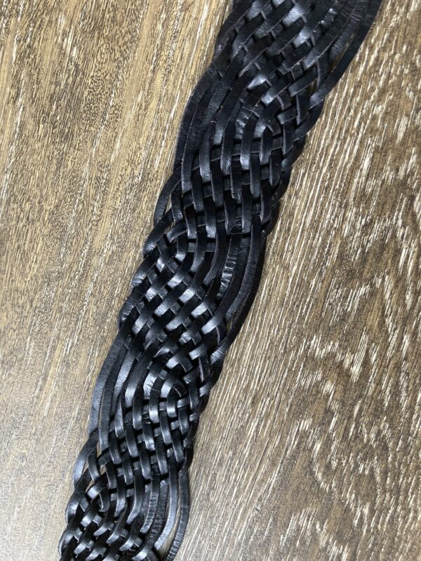 Fossil Black Leather Braided Woven Size M Belt - Image 8