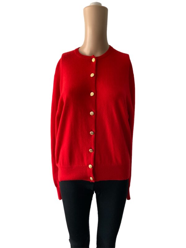 Escada Margaretha Lev Red Cashmere Button-down Sweater Size 40