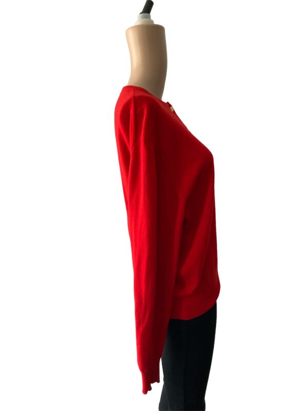 Escada Margaretha Lev Red Cashmere Button-down Sweater Size 40 - Image 2