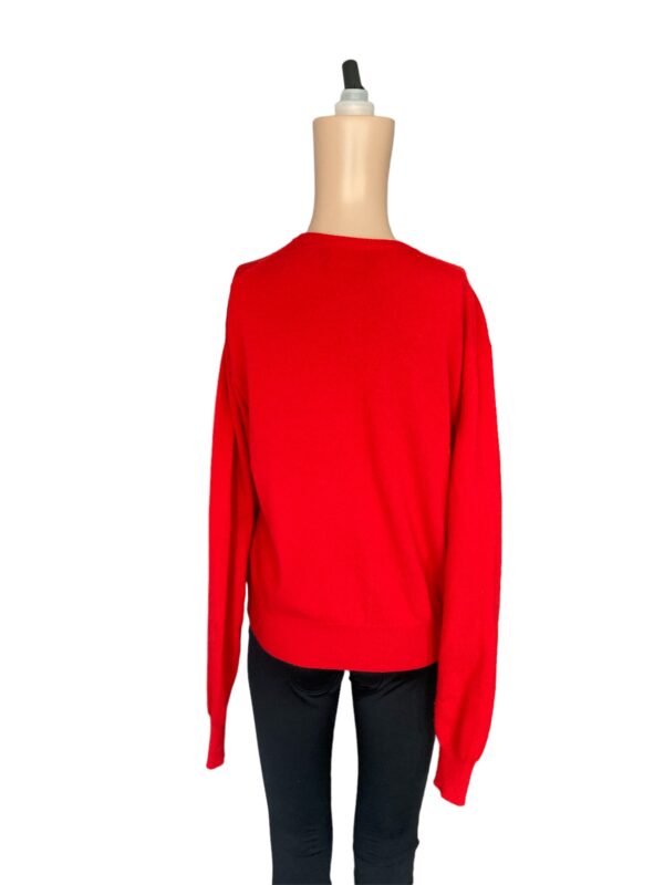 Escada Margaretha Lev Red Cashmere Button-down Sweater Size 40 - Image 3