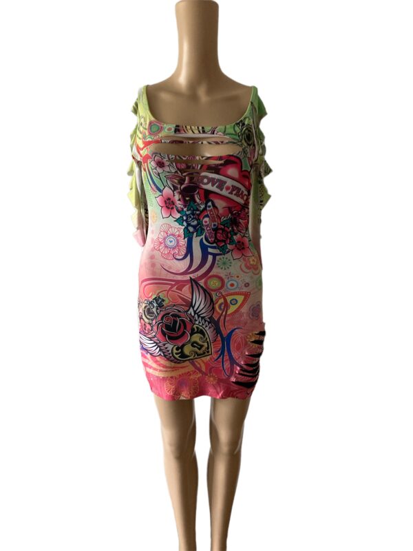 Symphony Bodycon Peace Love Kiss Size L Cutout Dress