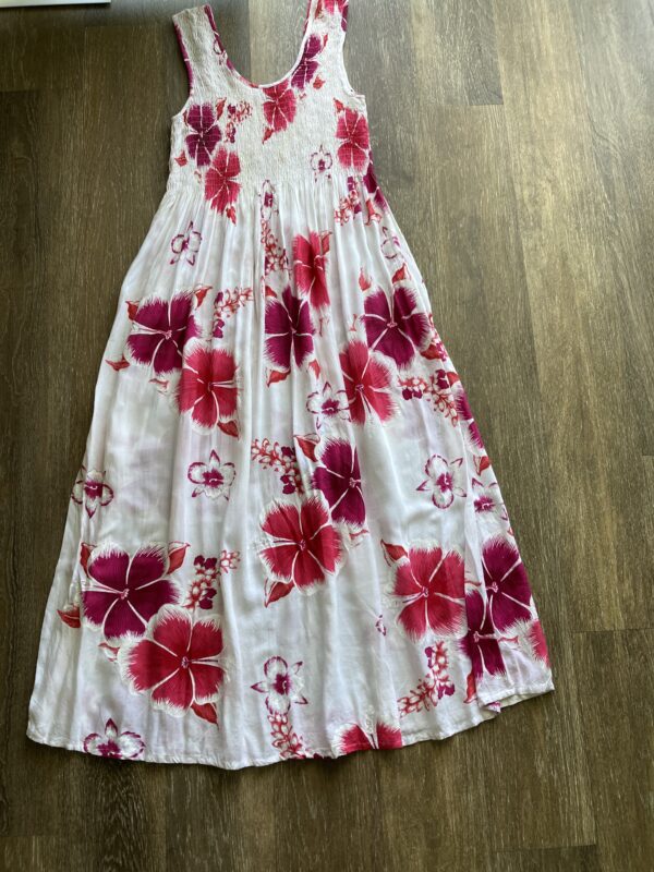 India Boutique Fuchsia and White Hawaiian Maxi Size S-L Dress - Image 10