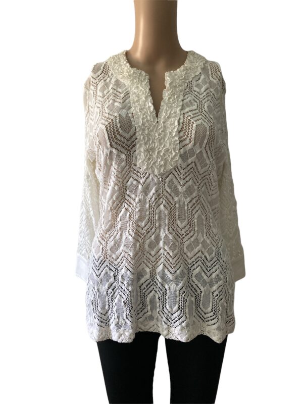 Etcetera Classy Lace Tuxedo Style Size M Blouse