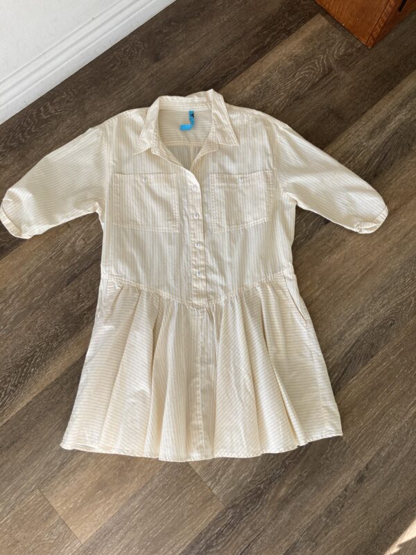 Free People Baby Doll Shirt Dress Striped Size L - Image 4