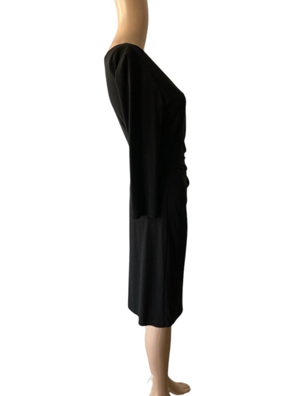 Tahari Size 4 Black Classy Straight Rouching Dress - Image 2