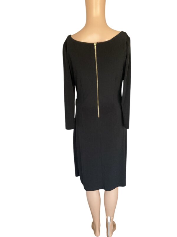 Tahari Size 4 Black Classy Straight Rouching Dress - Image 3