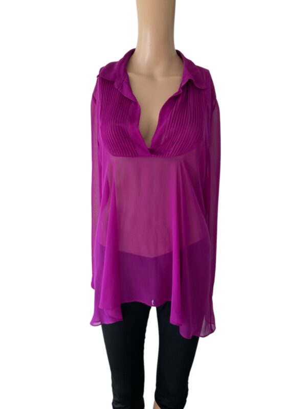 Free People Georgette Size S Fuchsia Blouse