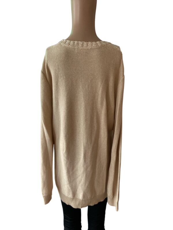 Charter Club Neutral Metallic XL V-Neck Sweater - Image 3